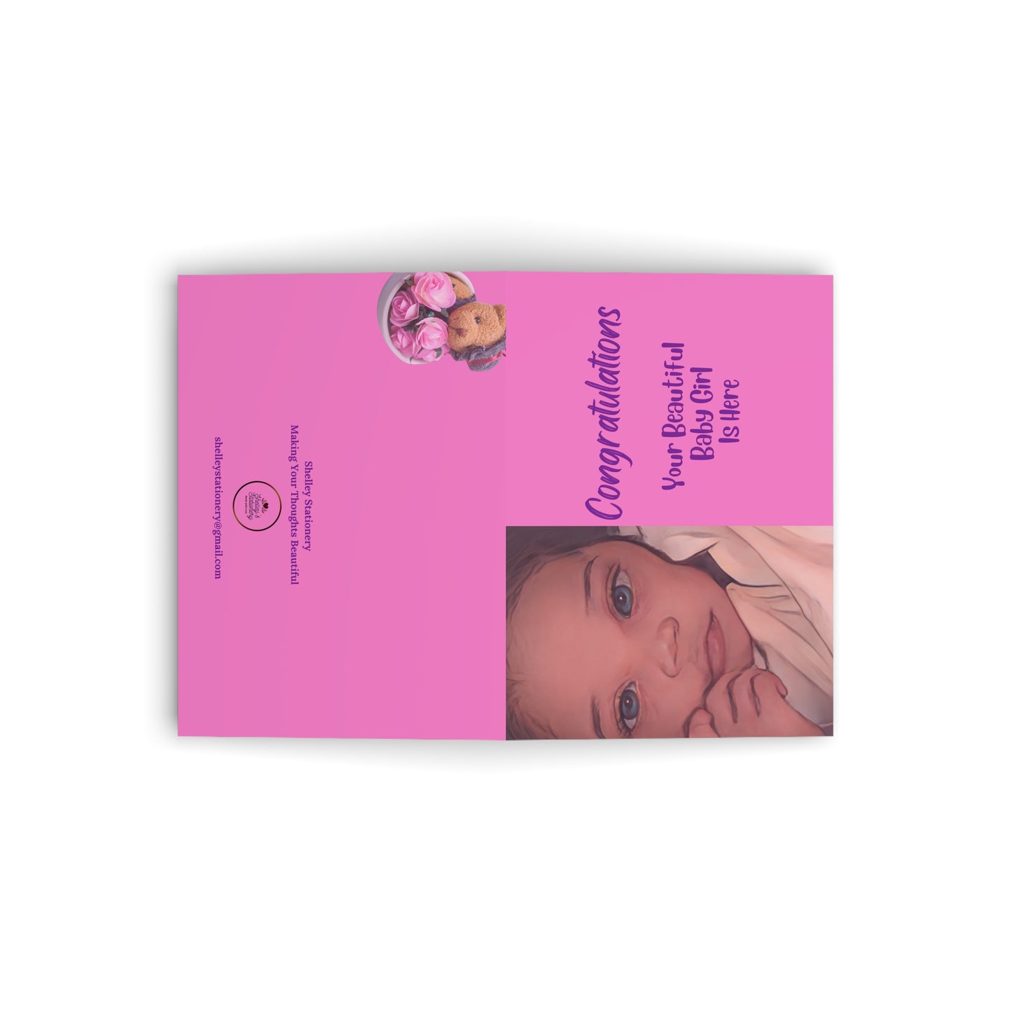 Congratulations Your Beautiful Baby Girl Is Here/ African American Greeting Card