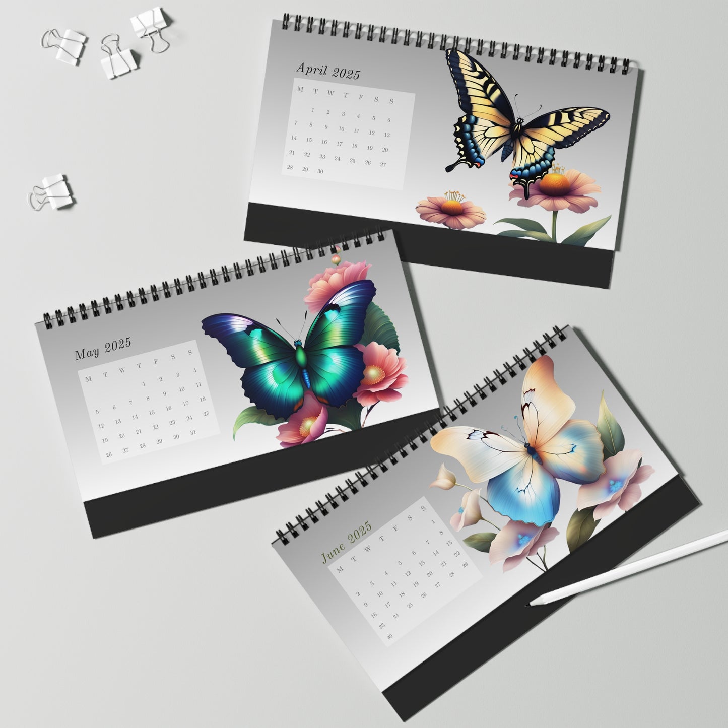 2025 Butterflies Desktop Calendar