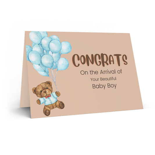 Congrats On Arrival Of Beautiful Baby Boy/ Greeting Card