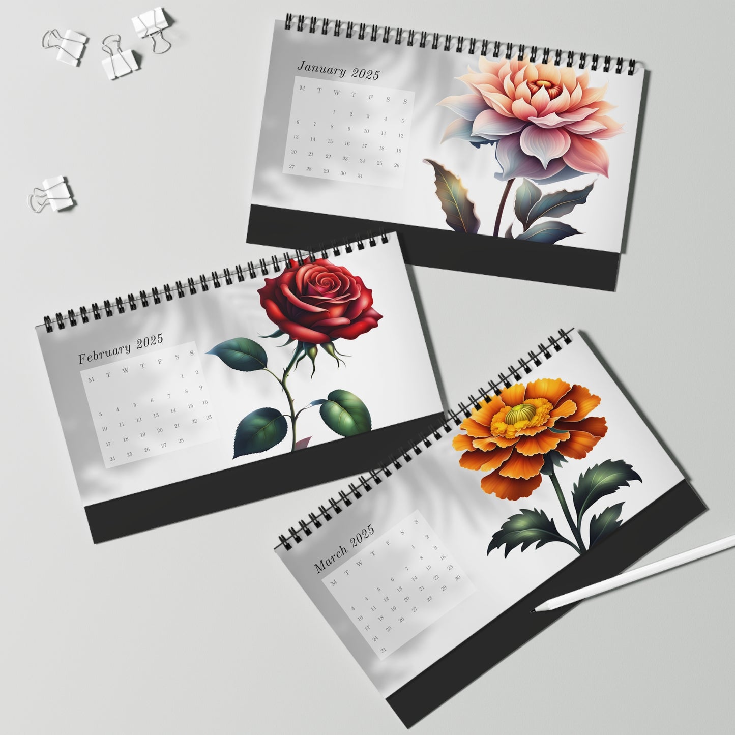 2025 Flower Desktop Calendar