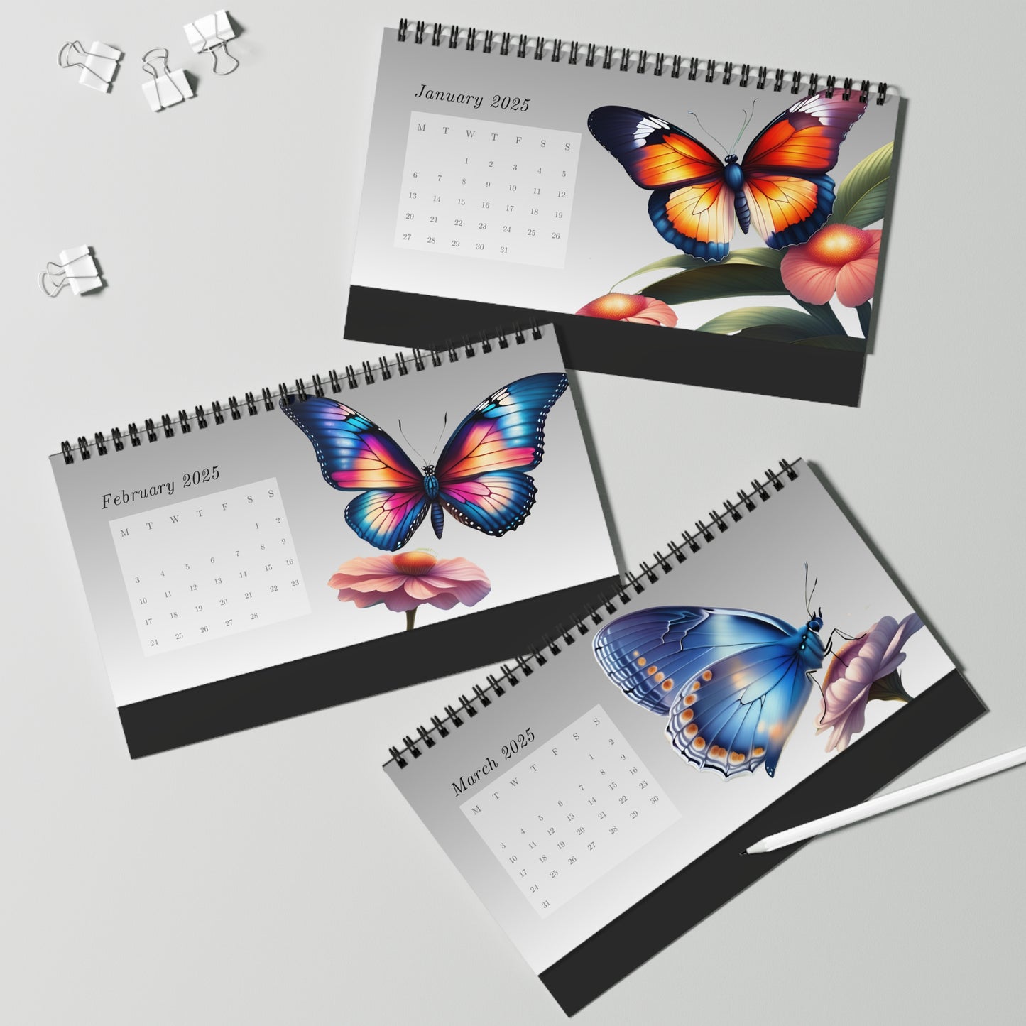 2025 Butterflies Desktop Calendar