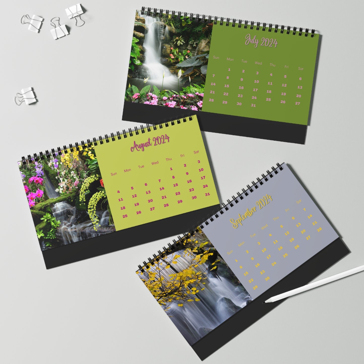 2024 Waterfall Desk Calendar