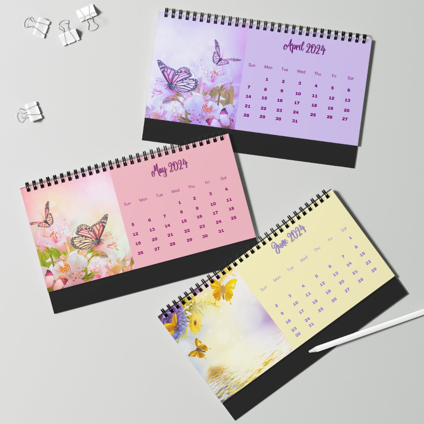 2024 Butterfly Desk Calendar