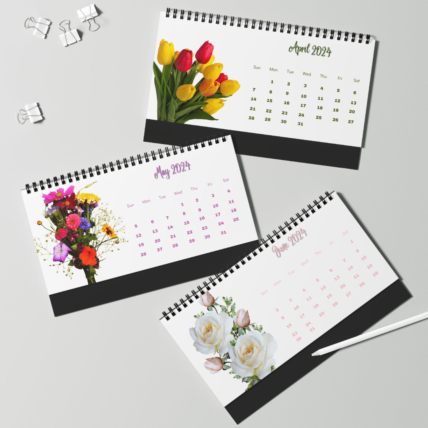 2024 Flower Desk Calendar