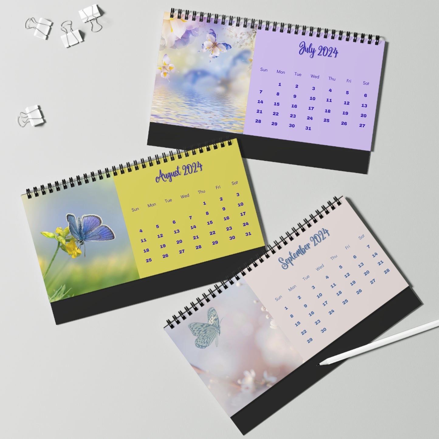 2024 Butterfly Desk Calendar