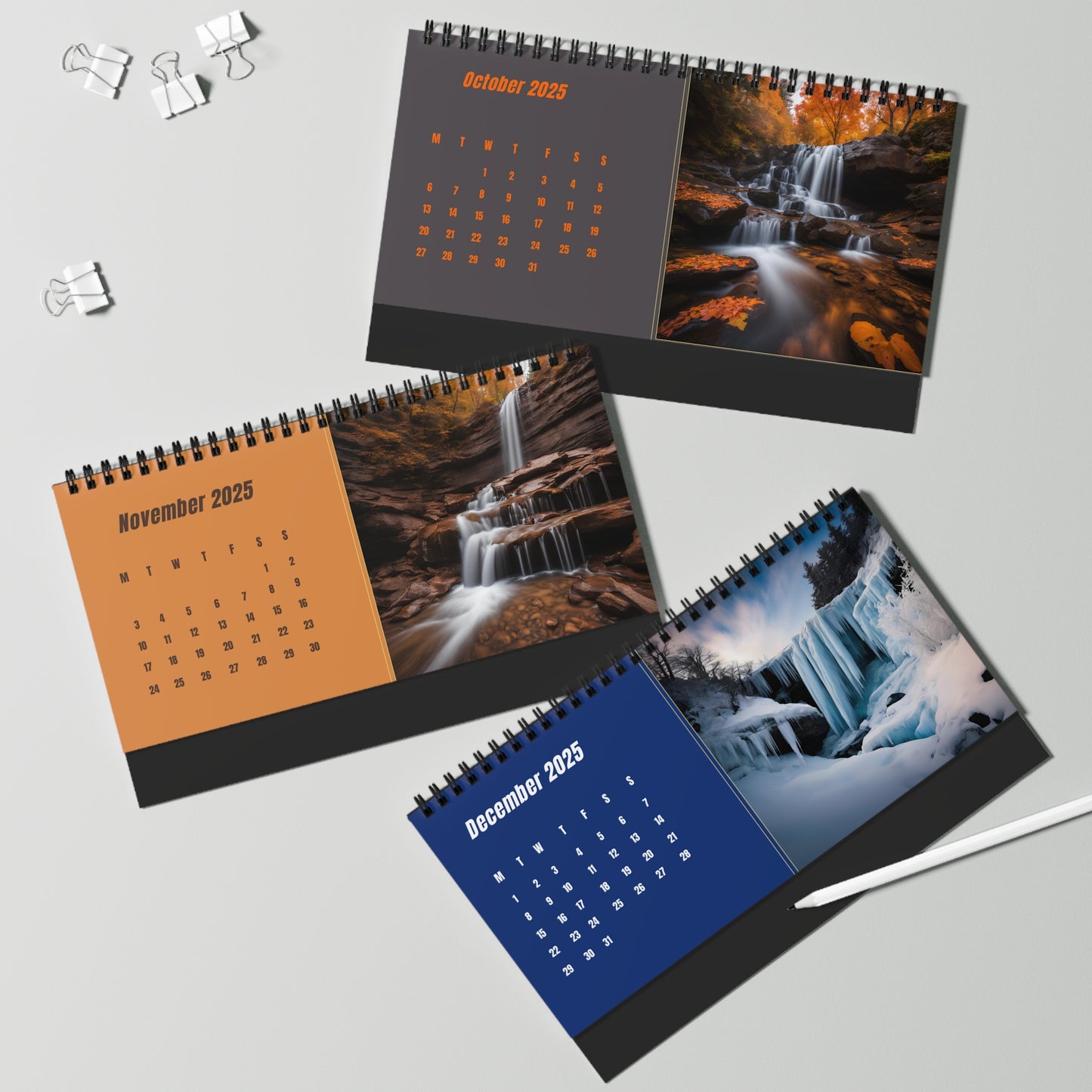 2025 Waterfall Desktop Calendar