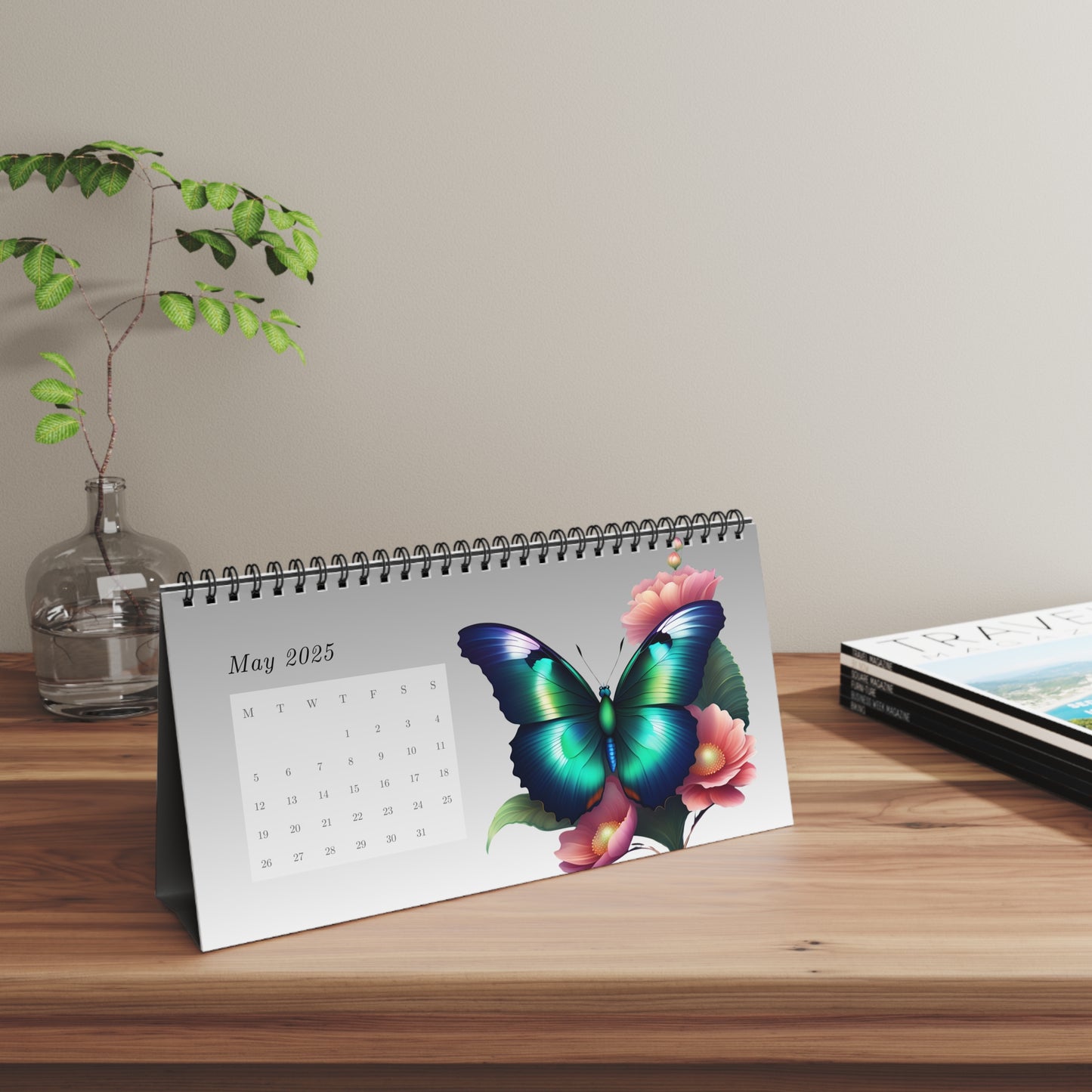 2025 Butterflies Desktop Calendar