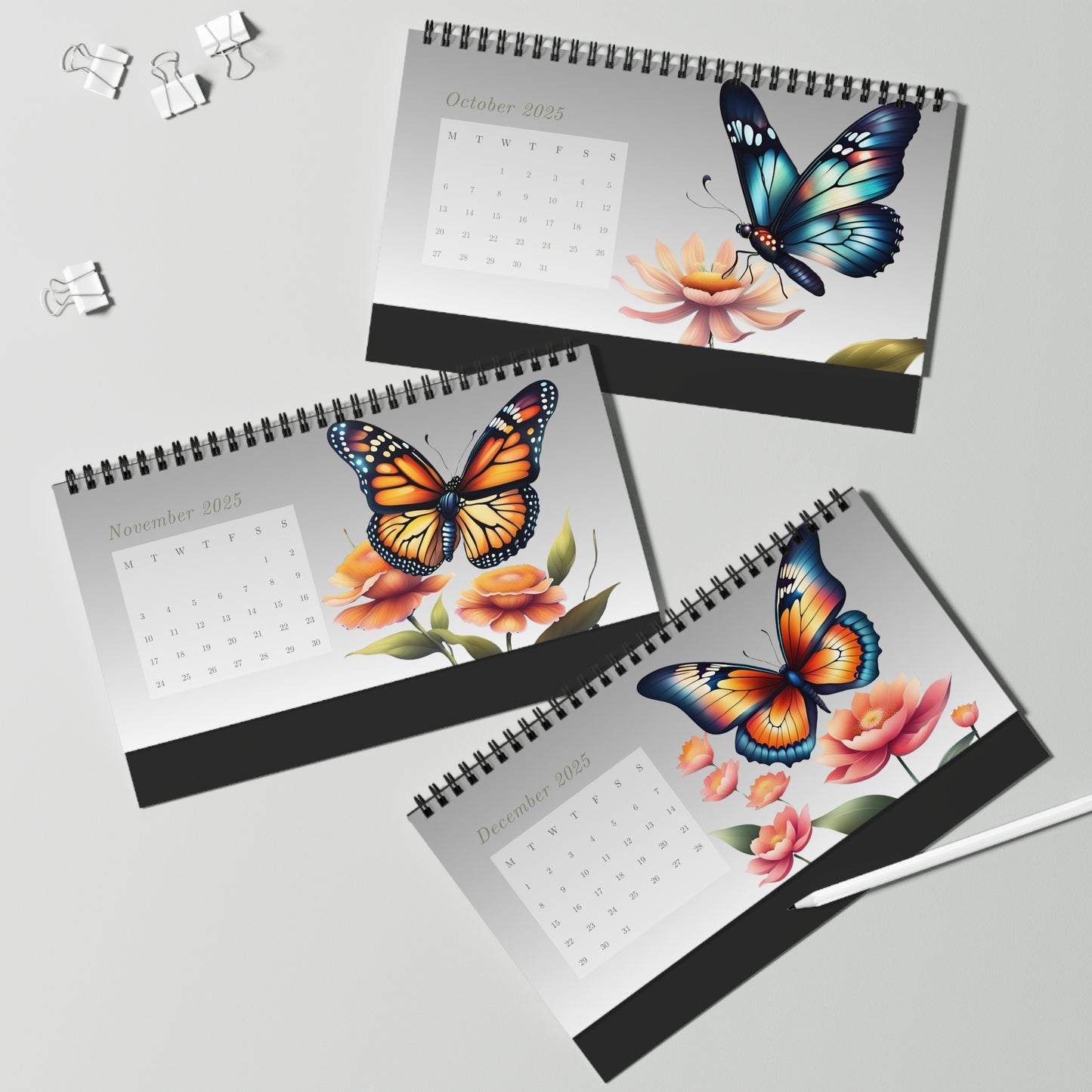 2025 Butterflies Desktop Calendar