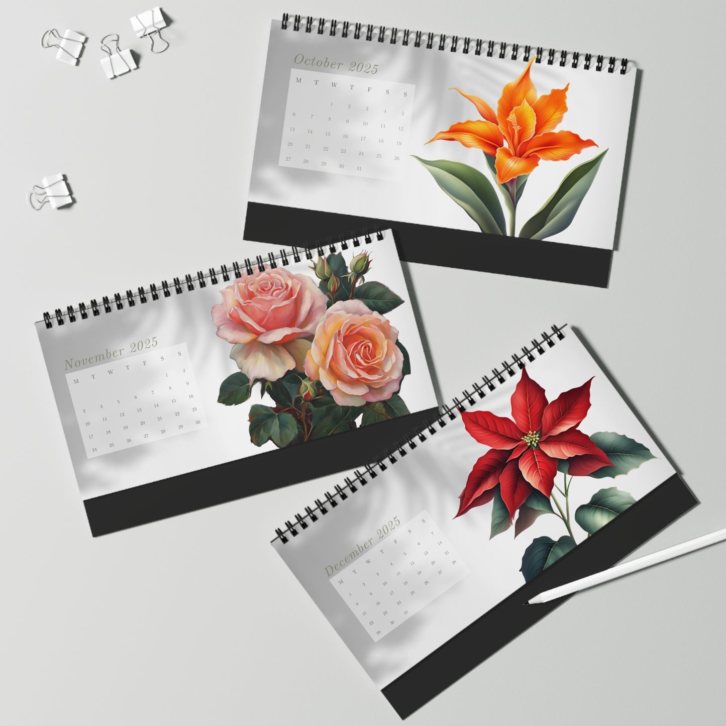 2025 Flower Desktop Calendar