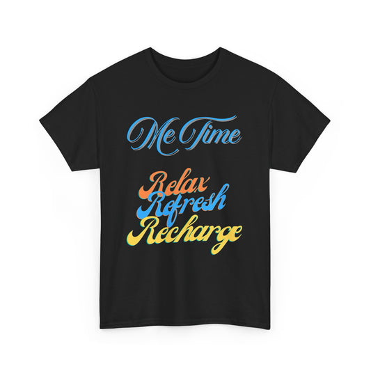 Me Time/Colorful Print/  Unisex Heavy Cotton Tee