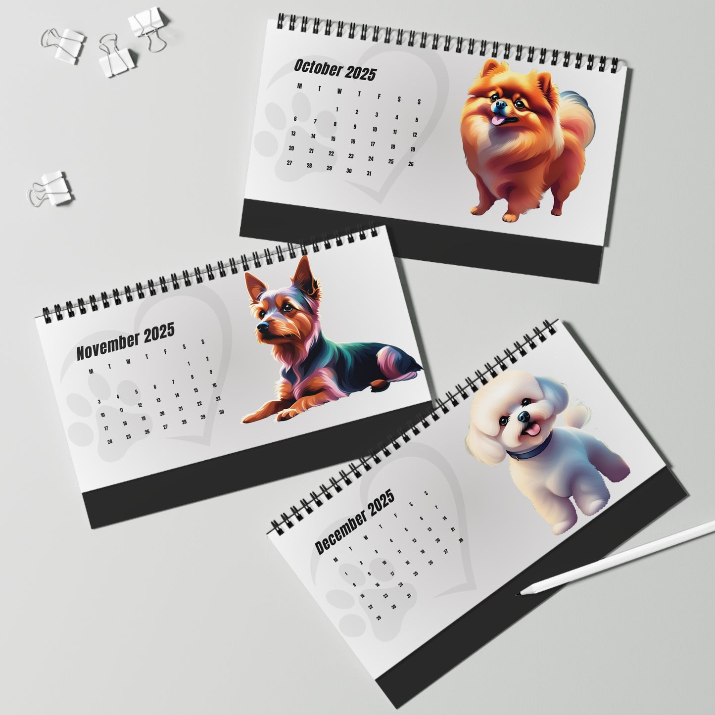 2025 Puppies Desktop Calendar