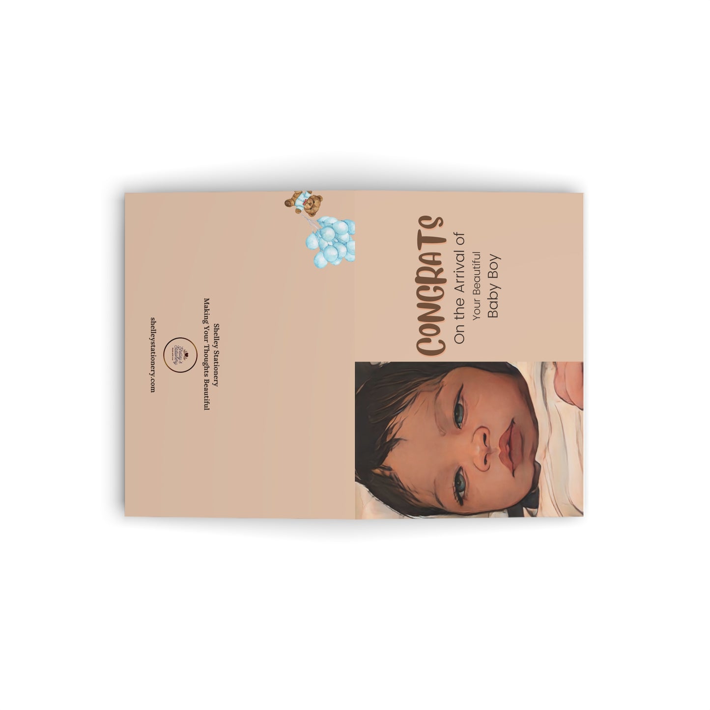 Congrats On Arrival Of Beautiful Baby Boy/ African American Greeting Card