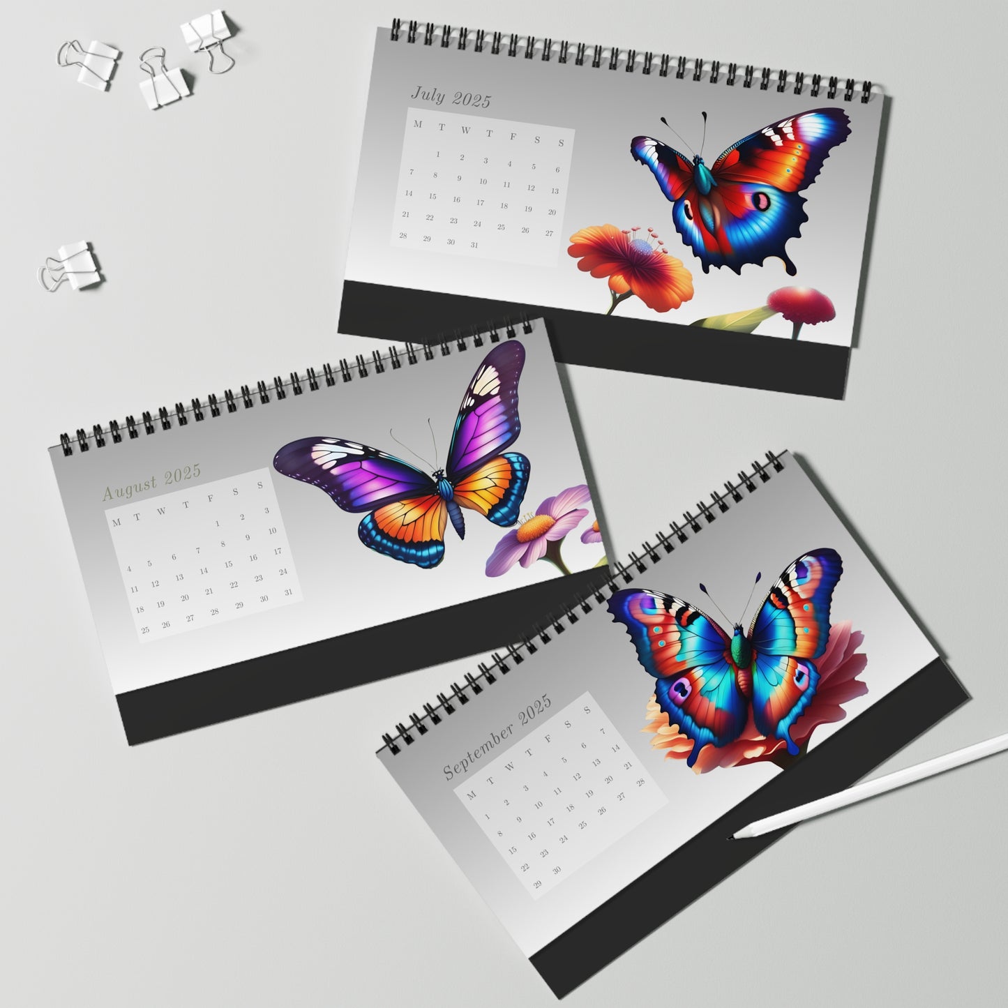 2025 Butterflies Desktop Calendar