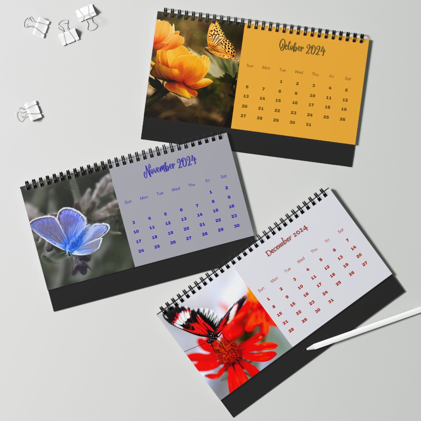 2024 Butterfly Desk Calendar