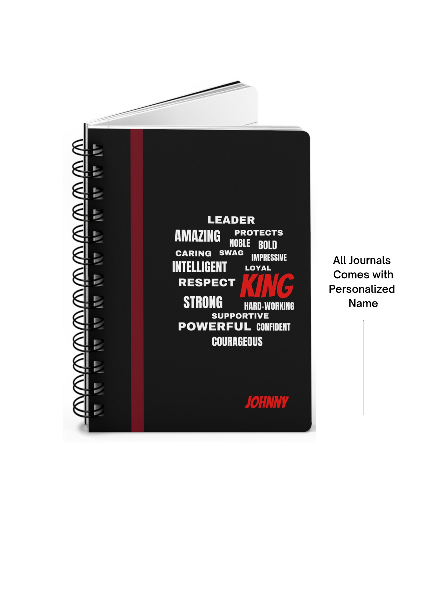 King/ Mens Writing Notebooks/ Spiral Bound Journal