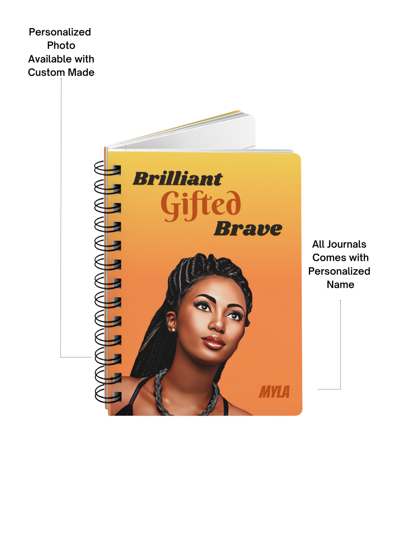 Brilliant/Gifted/Brave/Spiral Bound/ Journal