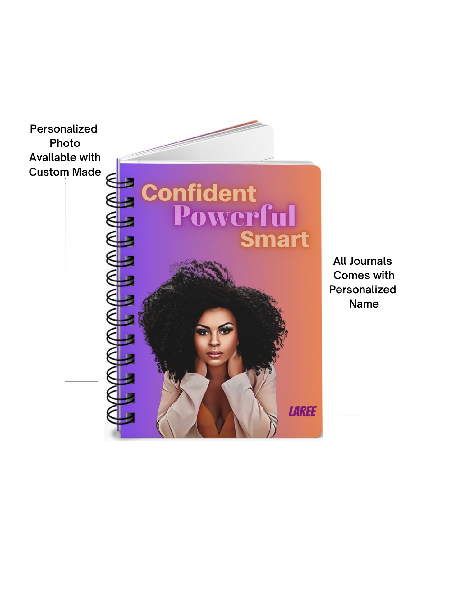 Confident/Powerful/Smart/Spiral Bound Journal