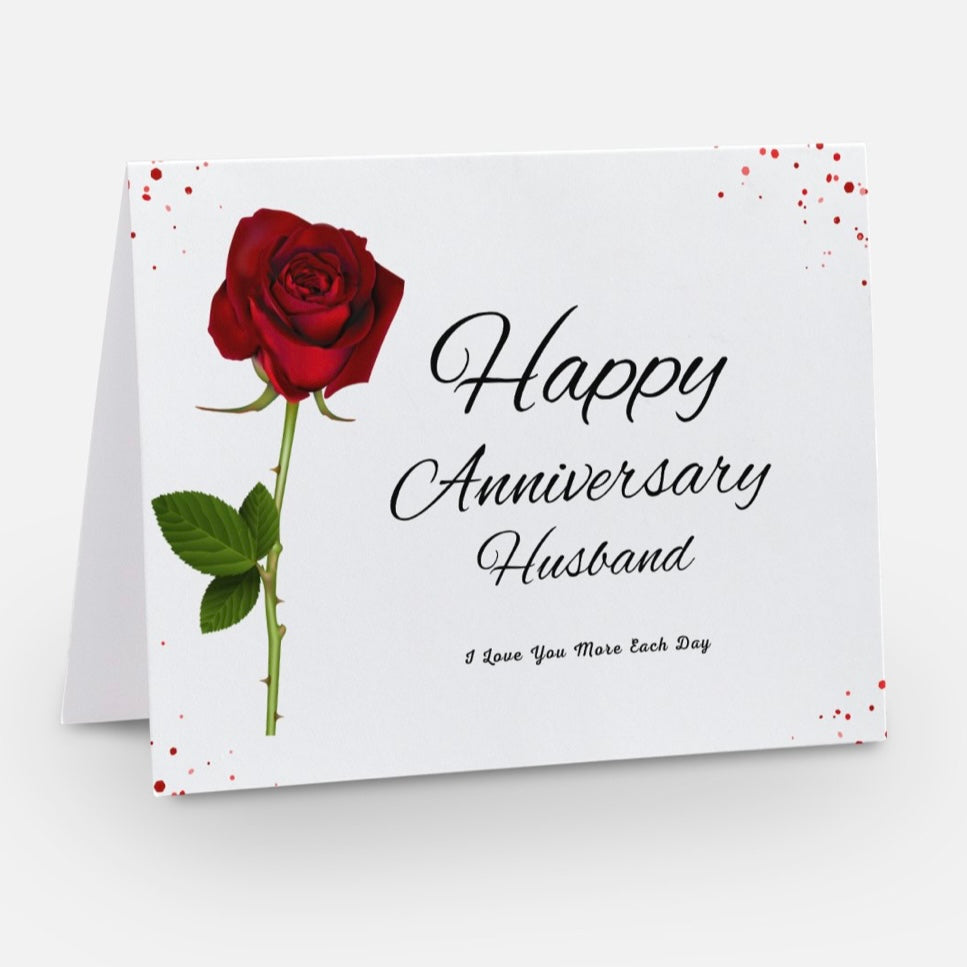 Happy Anniversary Husband… I love you more each day Greeting Card
