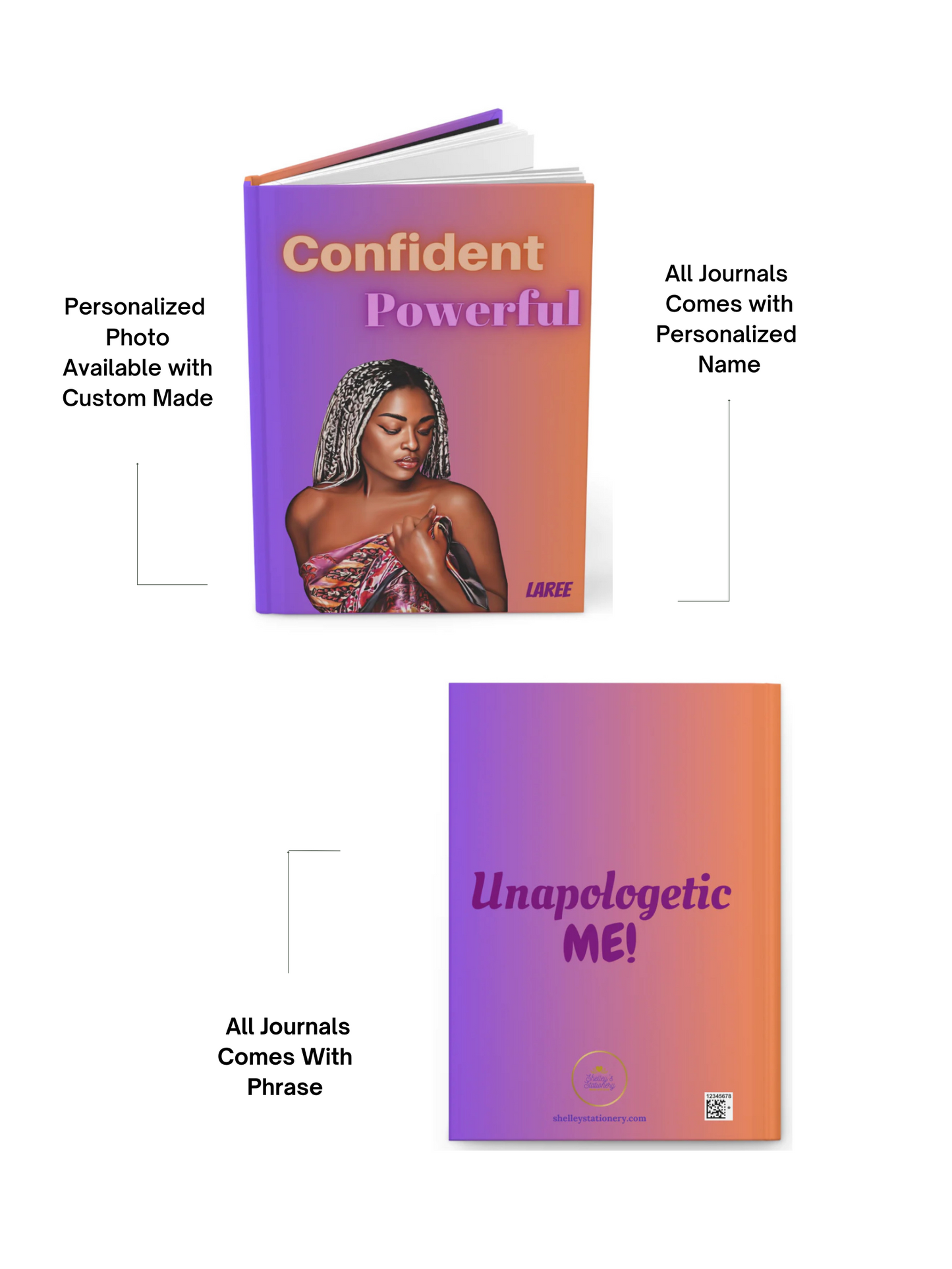 Confident Powerful/ Hardcover Journal Matte