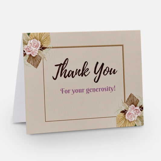 Thank You for your Generosity/ JW Greeting Card