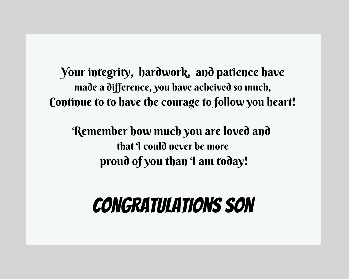 I Am So Proud of You Son/Graduation Card