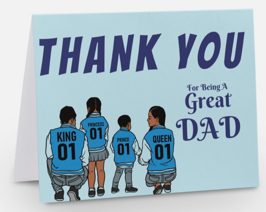 Thank You For  Being A Great Dad/African American Greeting Card