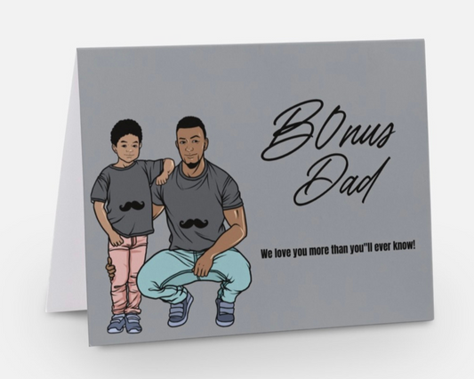 Bonus Dad/ African American Greeting Card