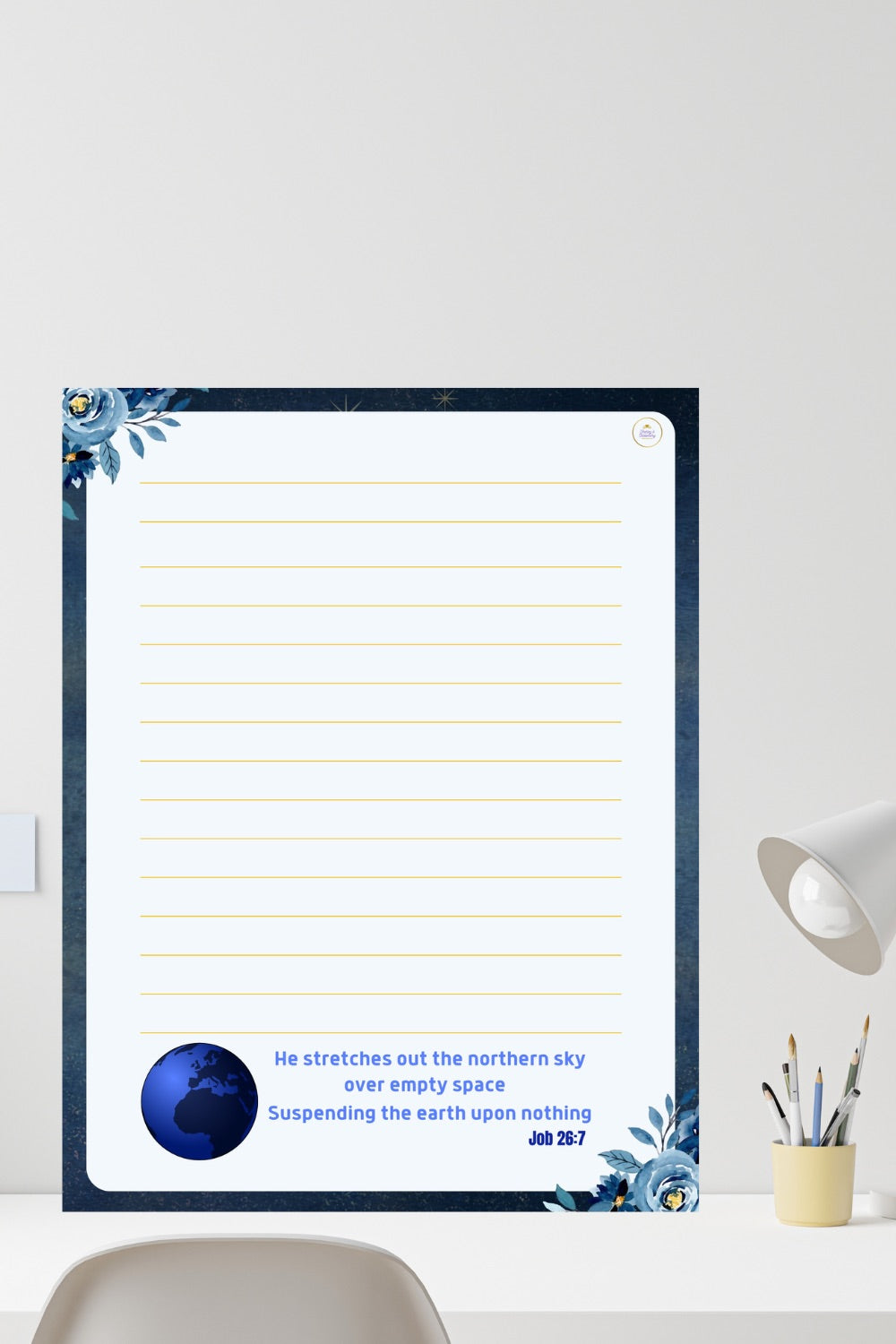 JW Letter Writing Stationery/Suspending The Earth Upon Nothing/ Job 26:7