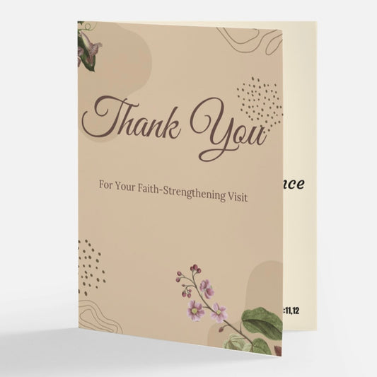 Thank You Greeting Card/for Your Faith-Strengthening Visit/JW/ Set of 10