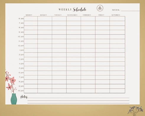 Timed Weekly Busy Schedule/Weekly Planner/Instant Download