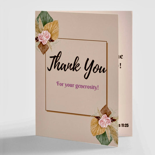 Thank You for Your Generosity Greeting Card/JW/ Set of 10