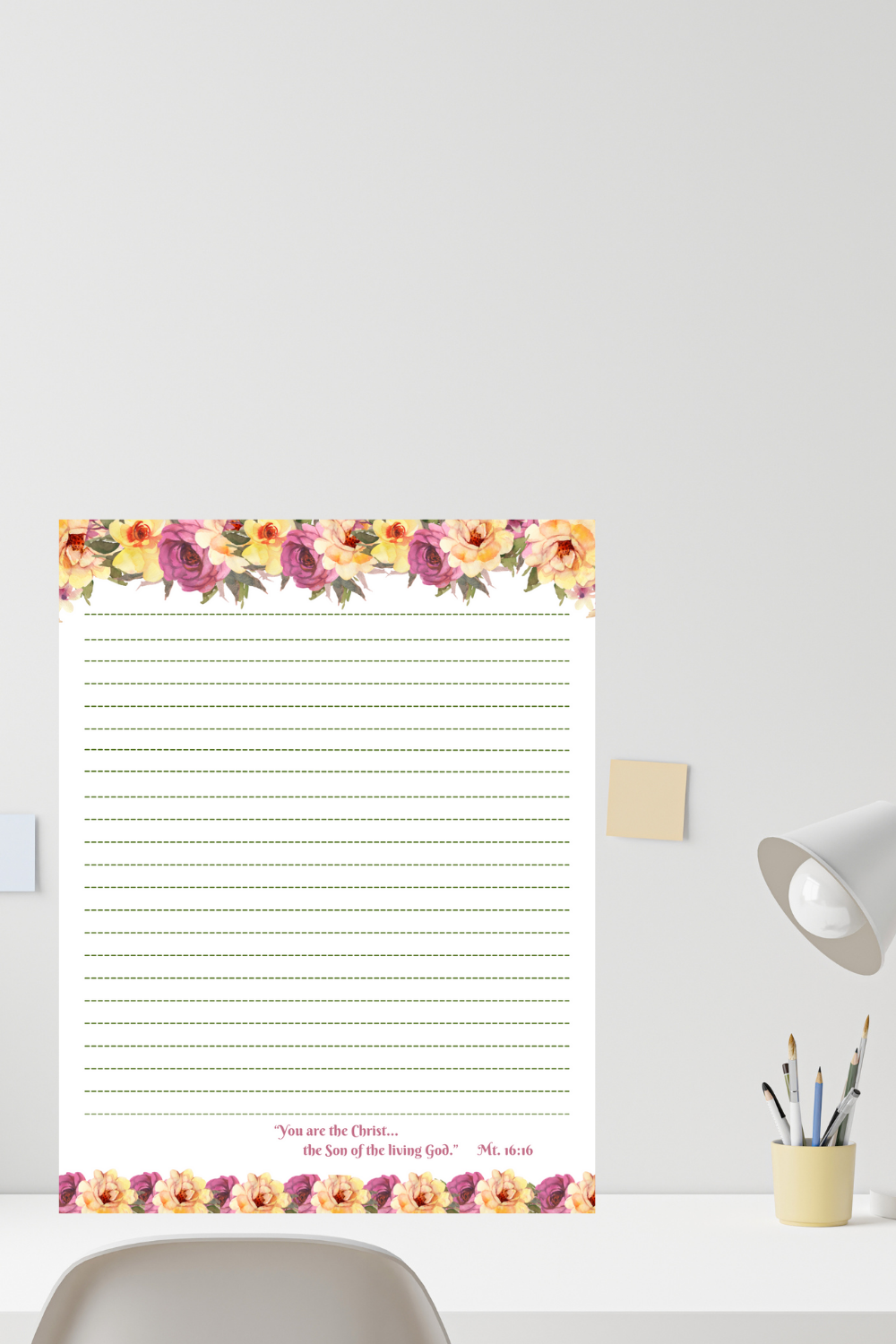 JW Letter Writing Stationery/Multi-Flower/ Mt 16:16