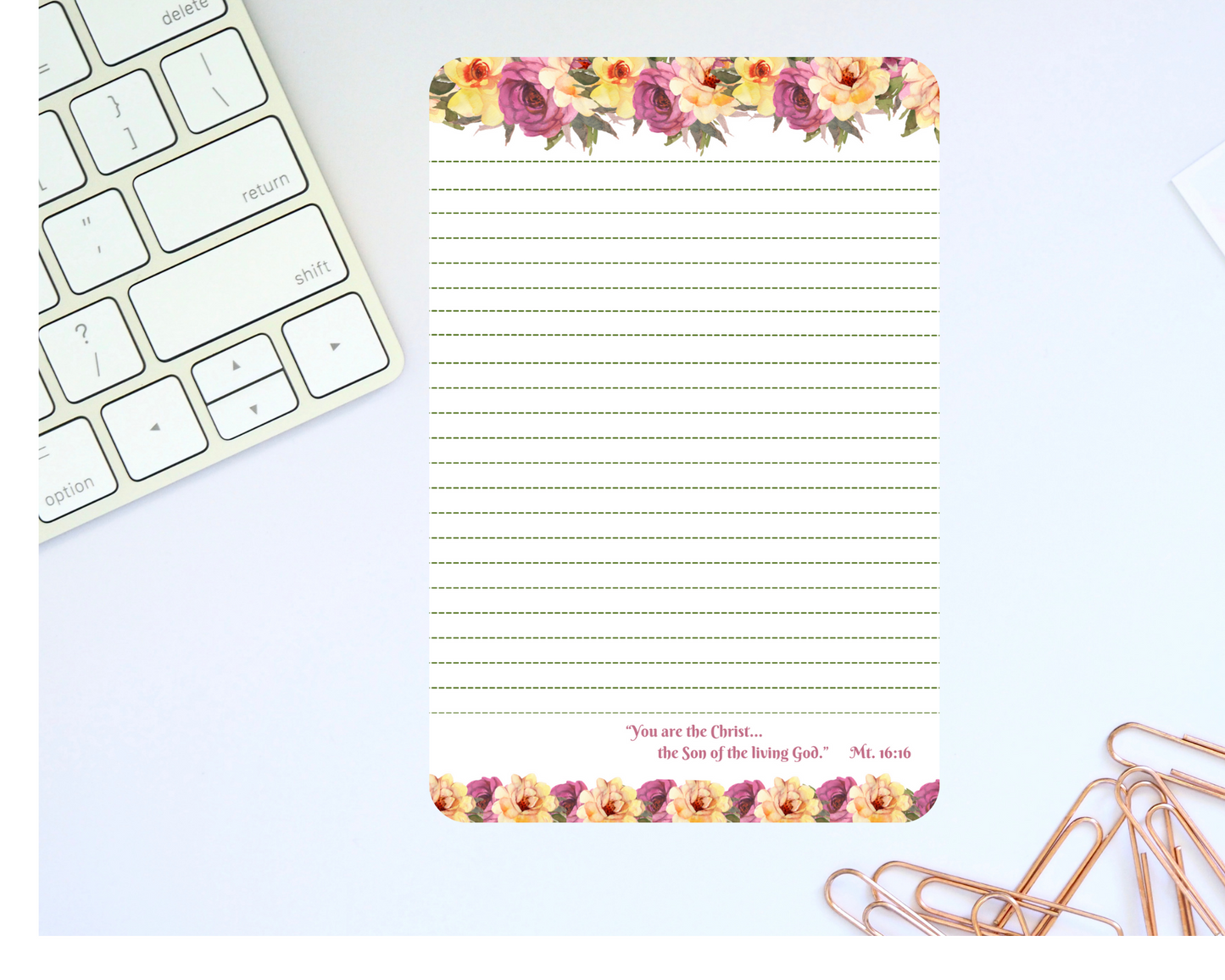 JW Letter Writing Stationery/Multi-Flower/ Mt 16:16