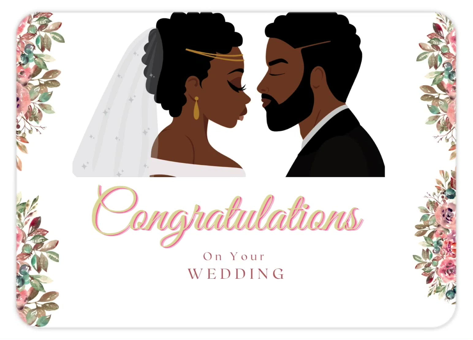 Congratulations On Your Wedding/African American/ Greeting Card ...